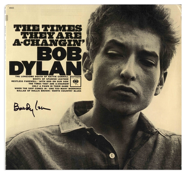 Bob Dylan Signed Album ''The Times They Are A-Changin''' -- With Roger Epperson & Jeff Rosen COAs